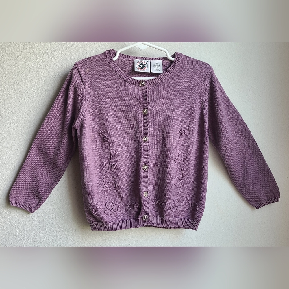 Good Lad of Philadelphia - Girl's Purple Button-down Sweater, Sz 3T